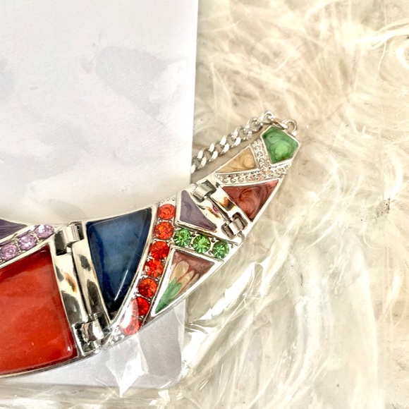 New💕Geometric Rhinestone Necklace Set - Picture 5 of 6